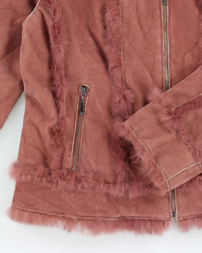 Vintage Y2K Bess Suede Textured Zip Up Jacket - XL