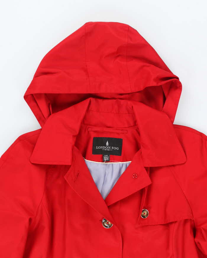 Vintage London Fog Hooded Red Short Coat - L