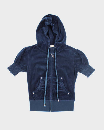 Vintage Y2K Bebe Short Sleeve Zip Hoodie - S