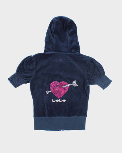 Vintage Y2K Bebe Short Sleeve Zip Hoodie - S