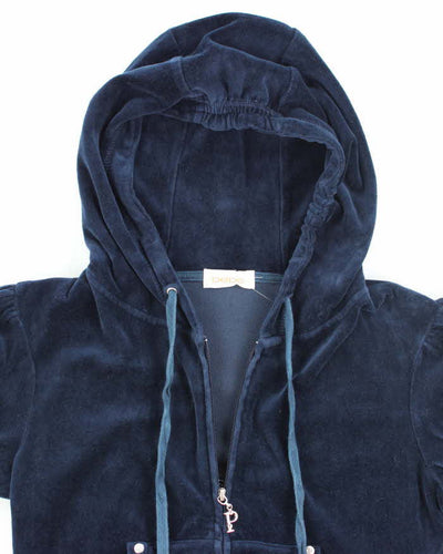 Vintage Y2K Bebe Short Sleeve Zip Hoodie - S