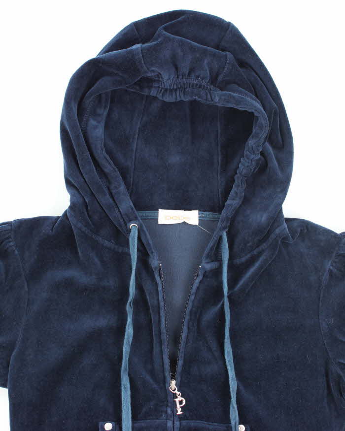Vintage Y2K Bebe Short Sleeve Zip Hoodie - S