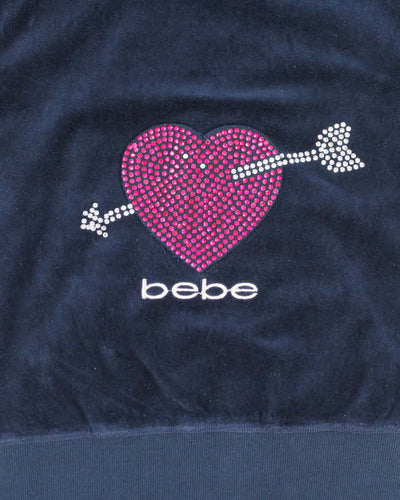 Vintage Y2K Bebe Short Sleeve Zip Hoodie - S