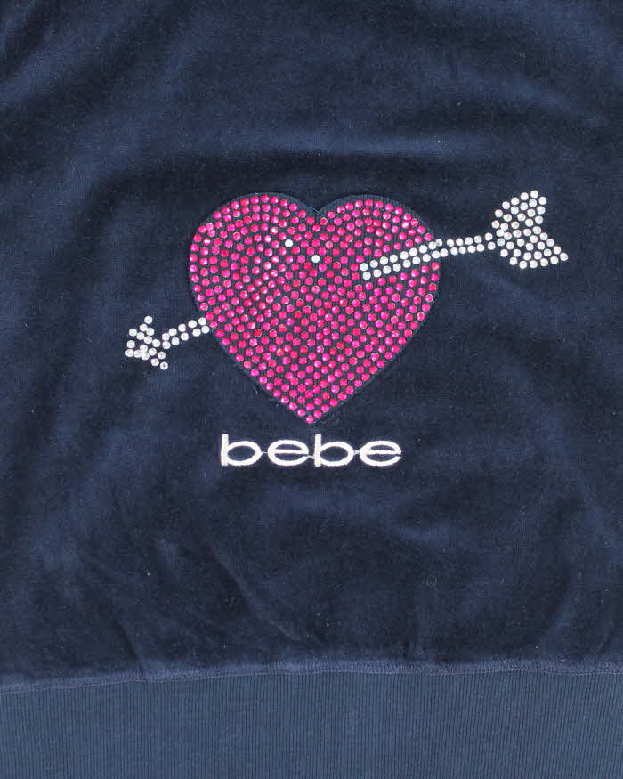 Vintage Y2K Bebe Short Sleeve Zip Hoodie - S