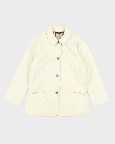 Vintage Women's Burberry Quilted Button Up Jacket - M