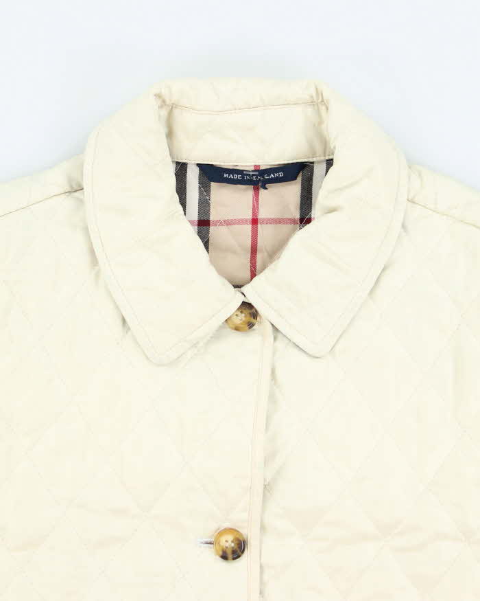Vintage Women's Burberry Quilted Button Up Jacket - M