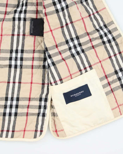 Vintage Women's Burberry Quilted Button Up Jacket - M