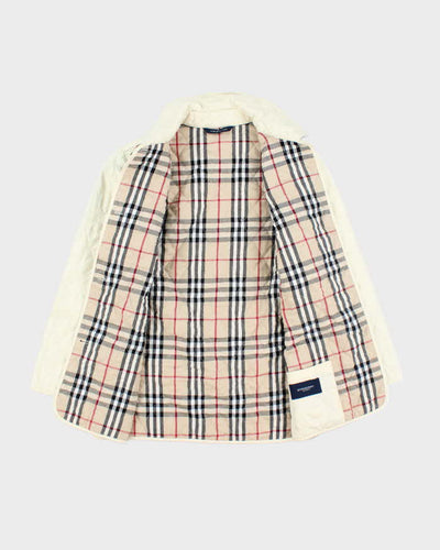 Vintage Women's Burberry Quilted Button Up Jacket - M