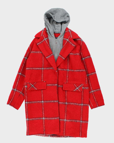 Vintage Women's Tommy Hilfiger Double Layered Hooded Overcoat - L