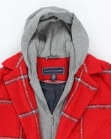 Vintage Women's Tommy Hilfiger Double Layered Hooded Overcoat - L