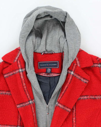 Vintage Women's Tommy Hilfiger Double Layered Hooded Overcoat - L