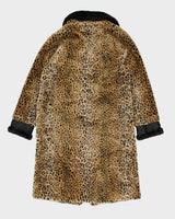 Vintage 90's Women's Faux Fur Cheetah Print Long Coat - XS
