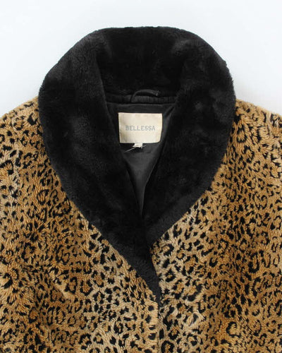 Vintage 90's Women's Faux Fur Cheetah Print Long Coat - XS