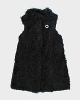 Vintage Y2K Dolce &amp; Gabbana Faux Fur Sleeveless Long Coat - M