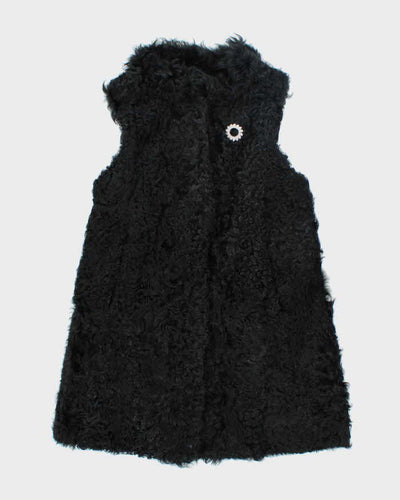 Vintage Y2K Dolce & Gabbana Faux Fur Sleeveless Long Coat - M