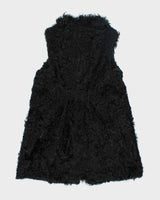 Vintage Y2K Dolce &amp; Gabbana Faux Fur Sleeveless Long Coat - M