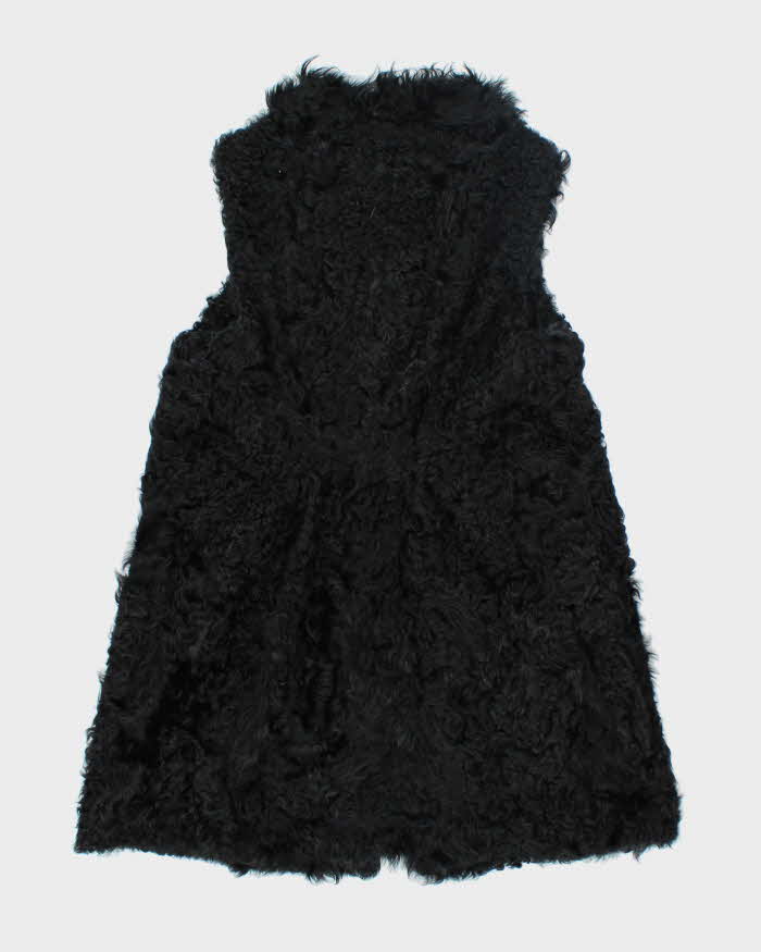 Vintage Y2K Dolce &amp; Gabbana Faux Fur Sleeveless Long Coat - M