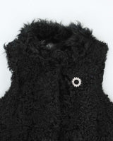 Vintage Y2K Dolce &amp; Gabbana Faux Fur Sleeveless Long Coat - M