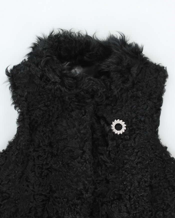 Vintage Y2K Dolce &amp; Gabbana Faux Fur Sleeveless Long Coat - M