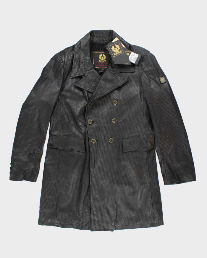 Vintage 90's Women's BNWT Belstaff Double Breasted Leather Jacket - XL