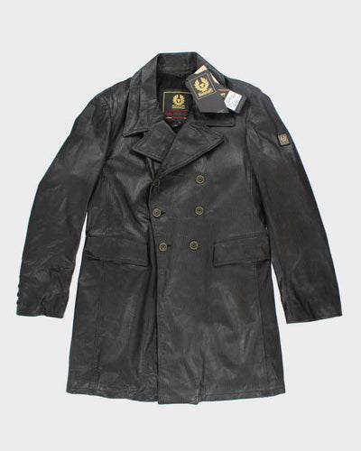 Vintage 90's Women's BNWT Belstaff Double Breasted Leather Jacket - XL