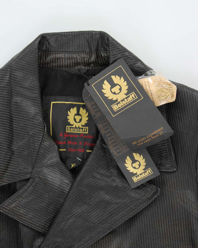 Vintage 90's Women's BNWT Belstaff Double Breasted Leather Jacket - XL