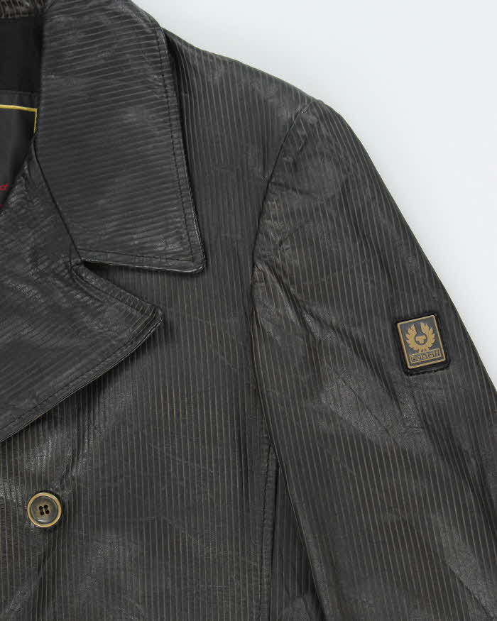 Vintage 90's Women's BNWT Belstaff Double Breasted Leather Jacket - XL