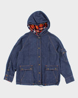 Vintage 90's Women's Valley Co Hooded Denim Jacket - M