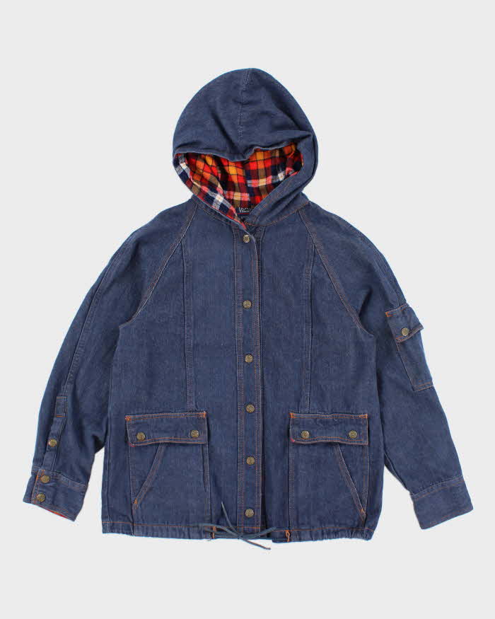 Vintage 90's Women's Valley Co Hooded Denim Jacket - M