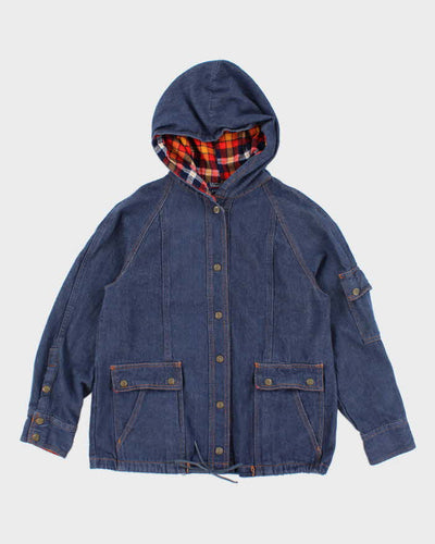 Vintage 90's Women's Valley Co Hooded Denim Jacket - M