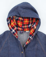 Vintage 90's Women's Valley Co Hooded Denim Jacket - M