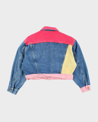 Vintage 90's Women's Guess Cropped Patterned Denim Jacket  - L