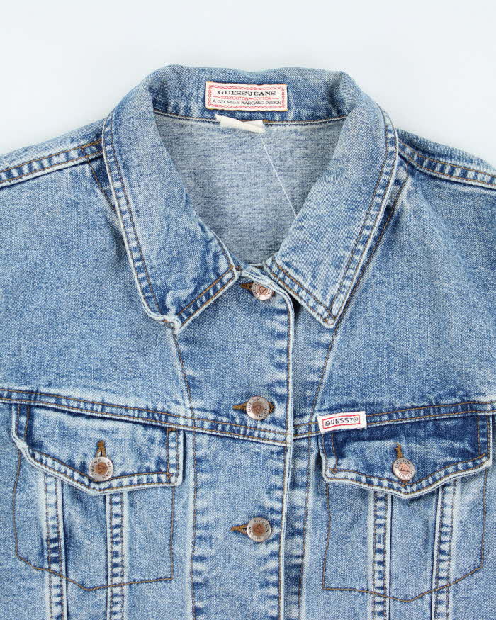 Vintage 90's Women's Guess Light Wash Denim Jacket - M