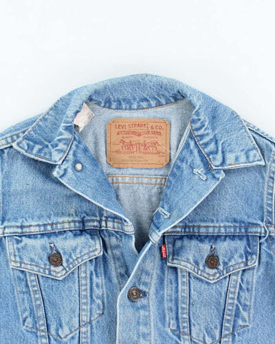 Vintage 90's Women's Levi's Cropped Light Wash Denim Jacket - S