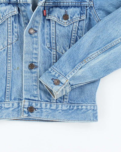 Vintage 90's Women's Levi's Cropped Light Wash Denim Jacket - S