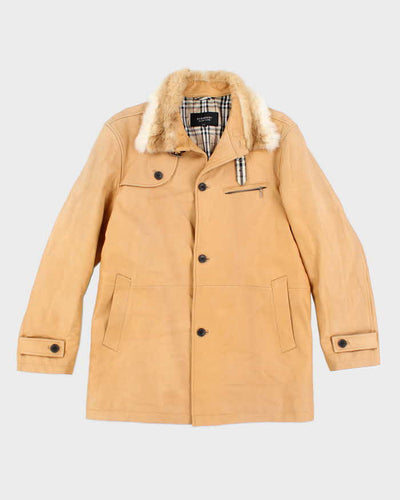 Vintage 90's Women's Burberry Insulated Leather Jacket - L