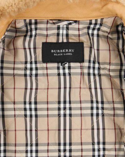 Vintage 90's Women's Burberry Insulated Leather Jacket - L