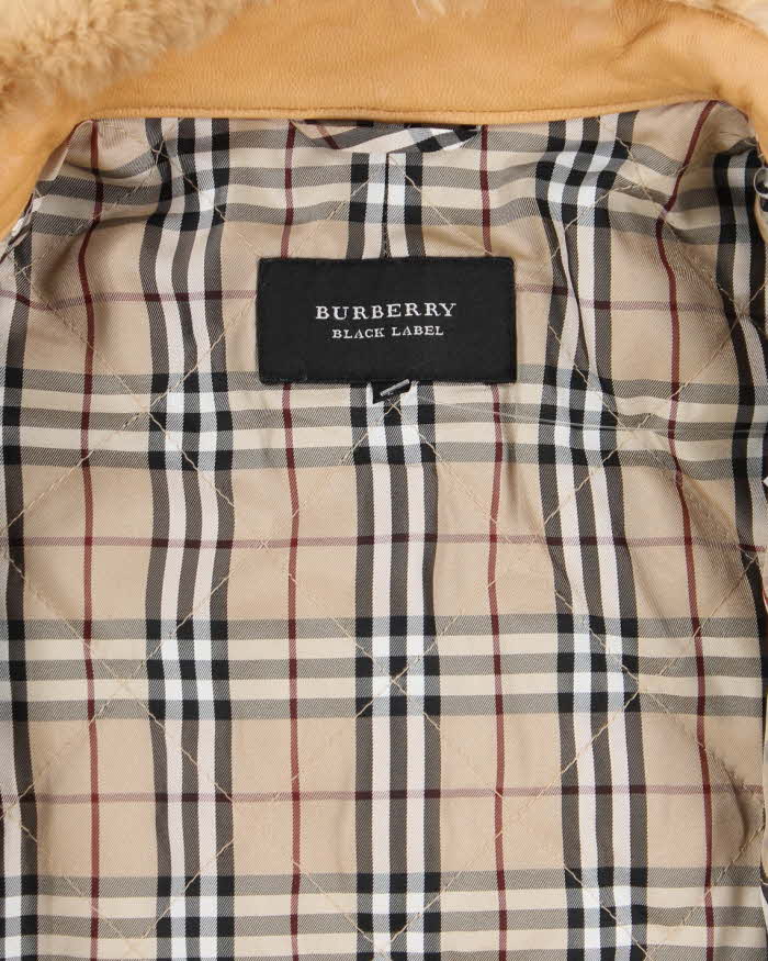 Vintage 90's Women's Burberry Insulated Leather Jacket - L
