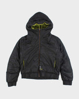 Vintage Y2K Women's Diesel Cropped Hooded Puffer Jacket - M