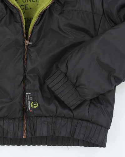 Vintage Y2K Women's Diesel Cropped Hooded Puffer Jacket - M