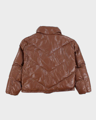 Vintage Women's The Cloud Puff Vegan Leather Down Puffer Jacket - M