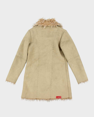 Y2k 00s Le Chateau Faux Suede Fur Lined Jacket - XS
