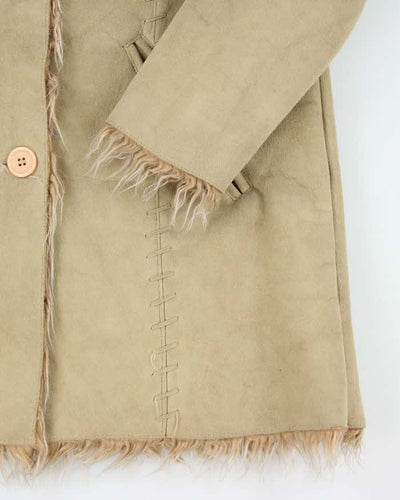 Y2k 00s Le Chateau Faux Suede Fur Lined Jacket - XS