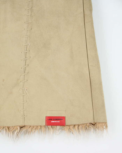Y2k 00s Le Chateau Faux Suede Fur Lined Jacket - XS