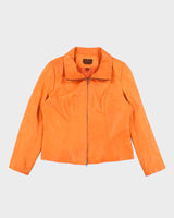 Vintage Women's Danier Lightweight Zip Up Leather Jacket - XL