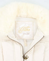 Vintage Women's Y2K Guess Fur Collared Puffer Gilet - S