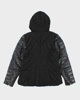 Vintage Women's Y2K Danier Asymmetrical Zipped Hooded Jacket - M