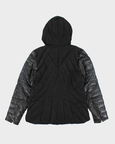 Vintage Women's Y2K Danier Asymmetrical Zipped Hooded Jacket - M