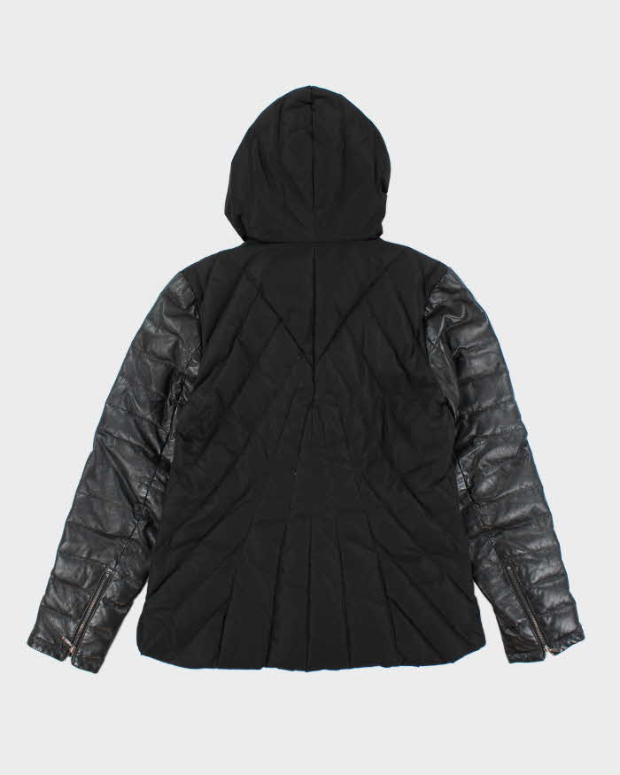 Vintage Women's Y2K Danier Asymmetrical Zipped Hooded Jacket - M