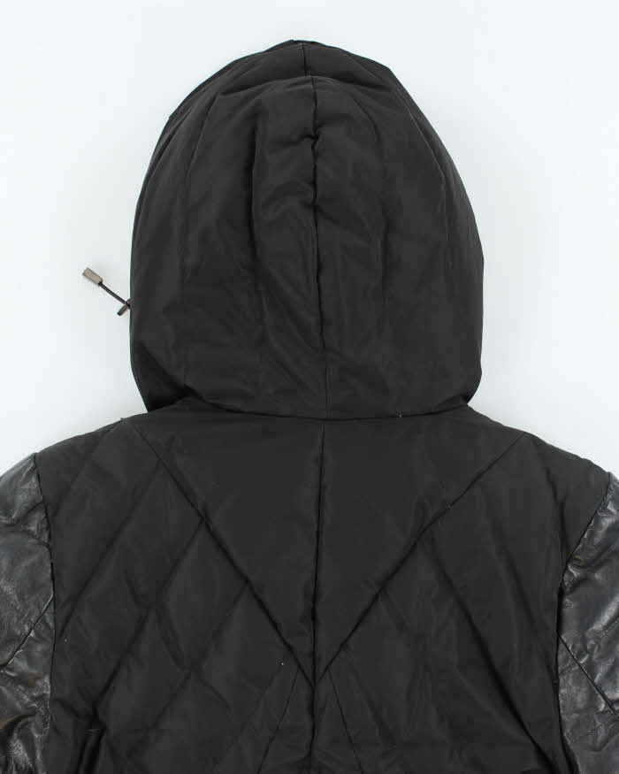 Vintage Women's Y2K Danier Asymmetrical Zipped Hooded Jacket - M